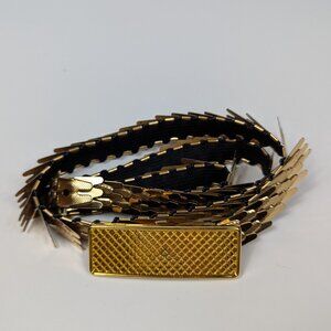 Vintage Fish Scale Gold Tone Elastic Stretch Belt